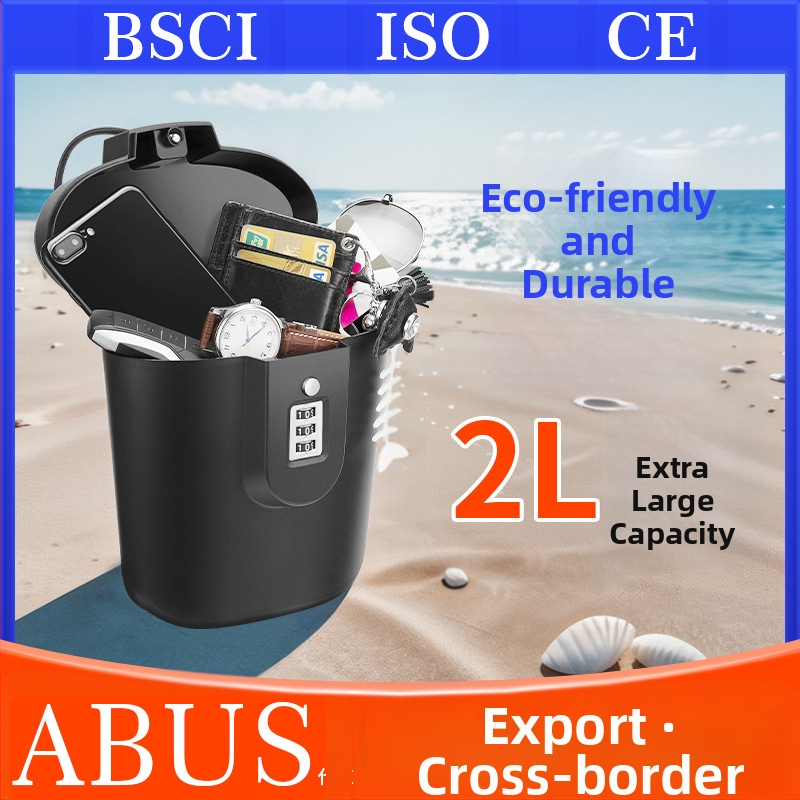 CH-828 ABS korpuso laikymo dėžė su mechaniniu užraktu - IP66 atspari vandeniui, plieninis kabelis 54,5 cm