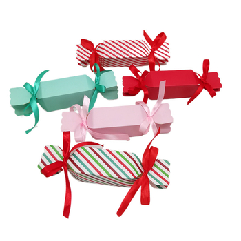 20 vienetų dryžuotų saldainių dėžučių rinkinys — kvadratinė popierinė dovanų dėžutė, šiuolaikinis stilius, vestuvėms tinkama