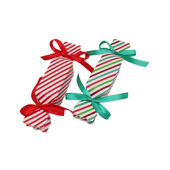 20 vienetų dryžuotų saldainių dėžučių rinkinys — kvadratinė popierinė dovanų dėžutė, šiuolaikinis stilius, vestuvėms tinkama