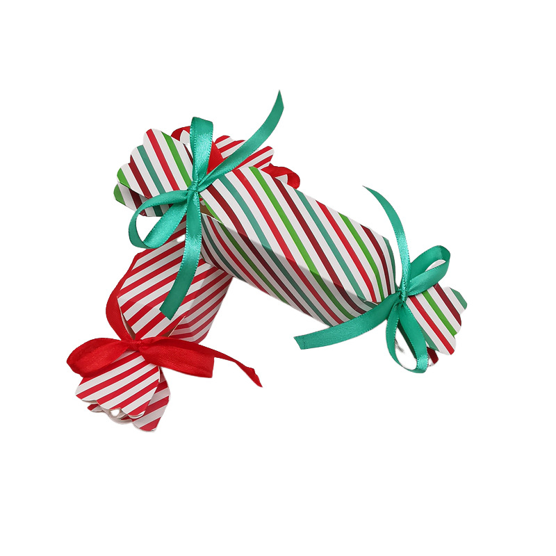 20 vienetų dryžuotų saldainių dėžučių rinkinys — kvadratinė popierinė dovanų dėžutė, šiuolaikinis stilius, vestuvėms tinkama