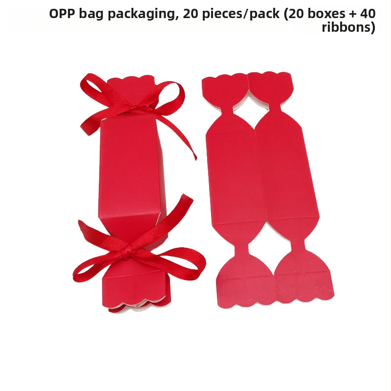 20 vienetų dryžuotų saldainių dėžučių rinkinys — kvadratinė popierinė dovanų dėžutė, šiuolaikinis stilius, vestuvėms tinkama