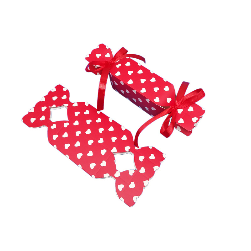 20 vienetų dryžuotų saldainių dėžučių rinkinys — kvadratinė popierinė dovanų dėžutė, šiuolaikinis stilius, vestuvėms tinkama