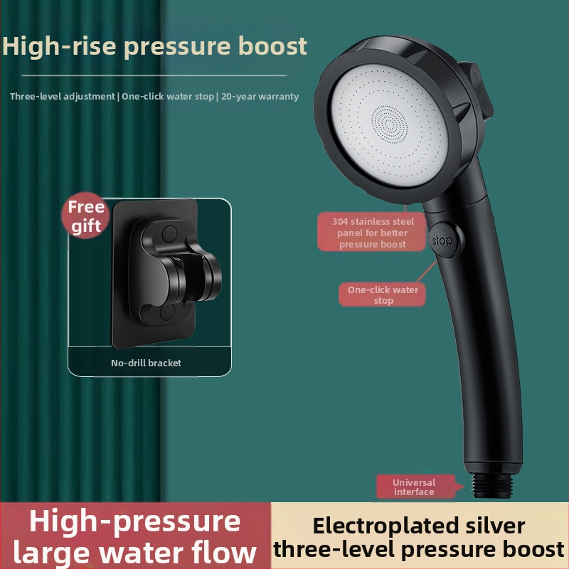 Σετ κεφαλής ντους με υψηλή πίεση — ABS, ονομαστική πίεση 1,6 MPa, θερμοκρασία λειτουργίας 0–100°C, μοντέλο ιαπωνικού διακόπτη ντους, ηλεκτροπλατίωση