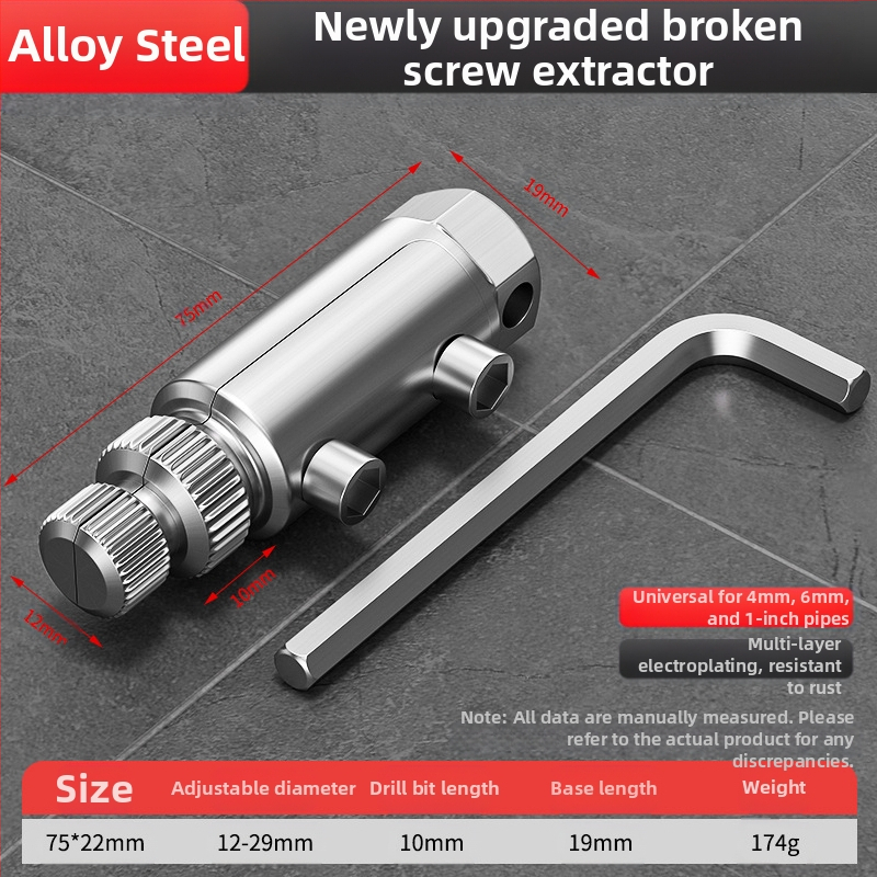 Универсален извличач на резби за домашни водопроводни тръби и ъглови клапани – съвместим с 24V електрически ъглошлайф
