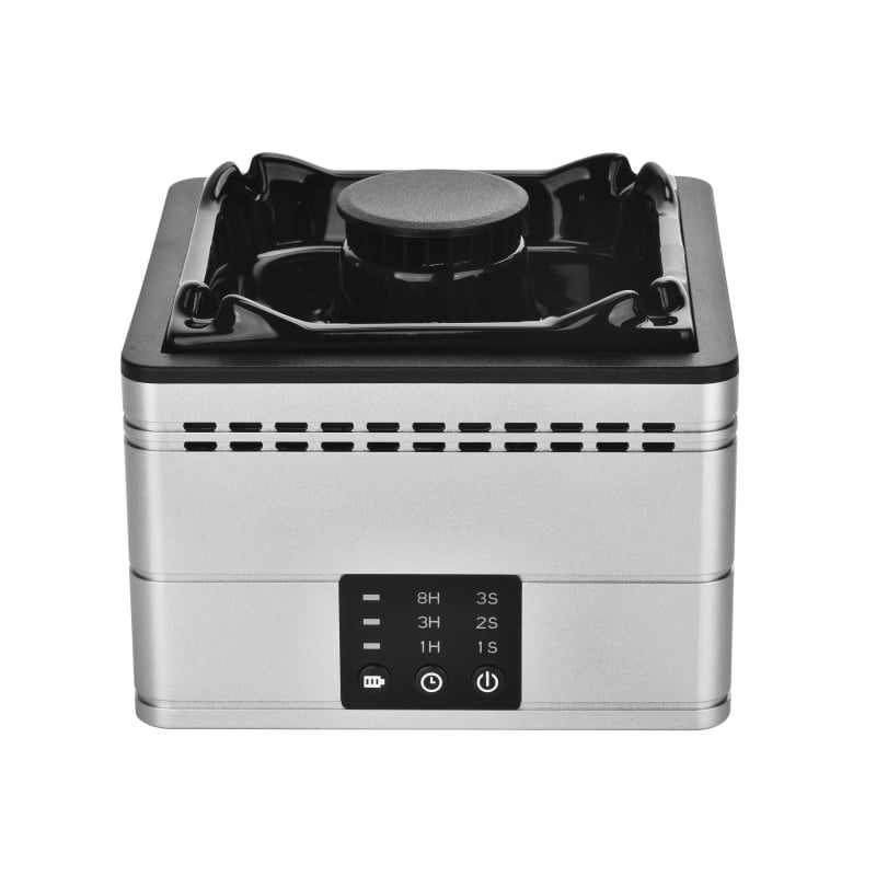 Scrumieră ceramică inteligentă cu purificator de aer cu ioni negativ pentru uz casnic — elimină mirosurile, alimentare USB, filtrare HEPA, funcționare silențioasă, flux de aer 51–150 m3/h, potrivită pentru 11–20 m2