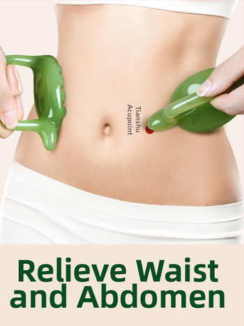 Акупунктурна пръчка за масаж на корема с меридианна четка и дъска за акупунктурни точки – резинов масажен инструмент (95 г)