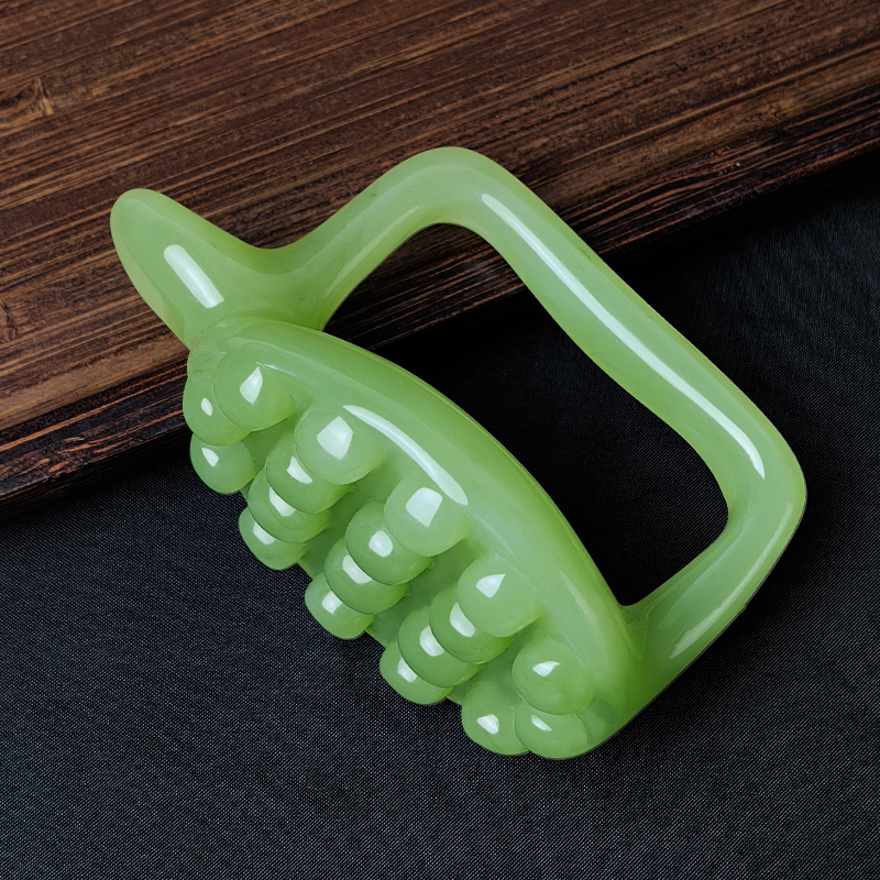 Hasmasszázs akupunktúrás bot meridián kefével és akupont táblával – rezin eszköz (95 g)