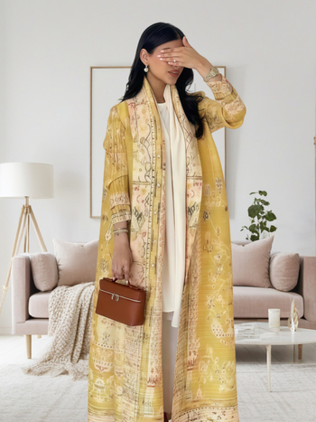 Εκτυπωμένη αμπάγια κάρντγκαν για γυναίκες, ελεύθερη γραμμή, χωρίς γιακά, μακριά μανίκια, μακρύ Α-γραμμής μανδύας, καλοκαίρι 2025