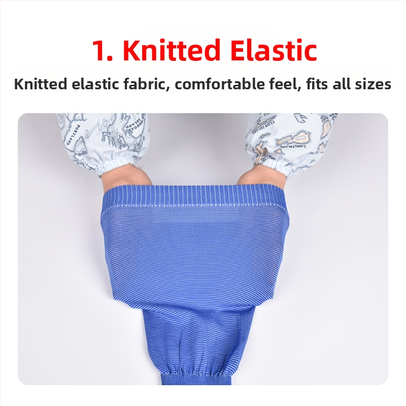 Престилка с ръкави за кухня, дълги еластични трикотажни ръкави, антизамърсяваща употреба, свободен размер, прост стил