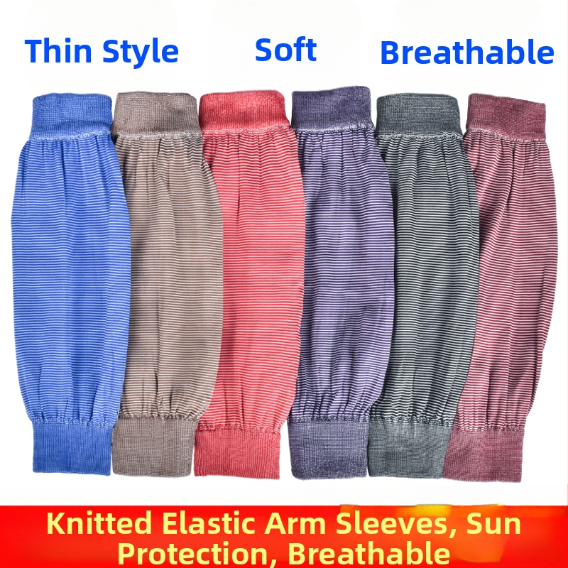 Ποδιά με μανίκια για κουζίνα, μακριά ελαστικά πλεκτά μανίκια, αντιρύπανση χρήση, ελεύθερο μέγεθος, απλός σχεδιασμός