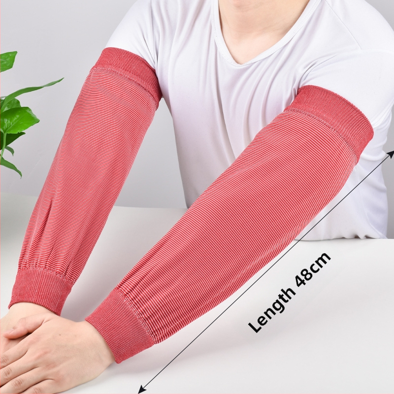 Ποδιά με μανίκια για κουζίνα, μακριά ελαστικά πλεκτά μανίκια, αντιρύπανση χρήση, ελεύθερο μέγεθος, απλός σχεδιασμός