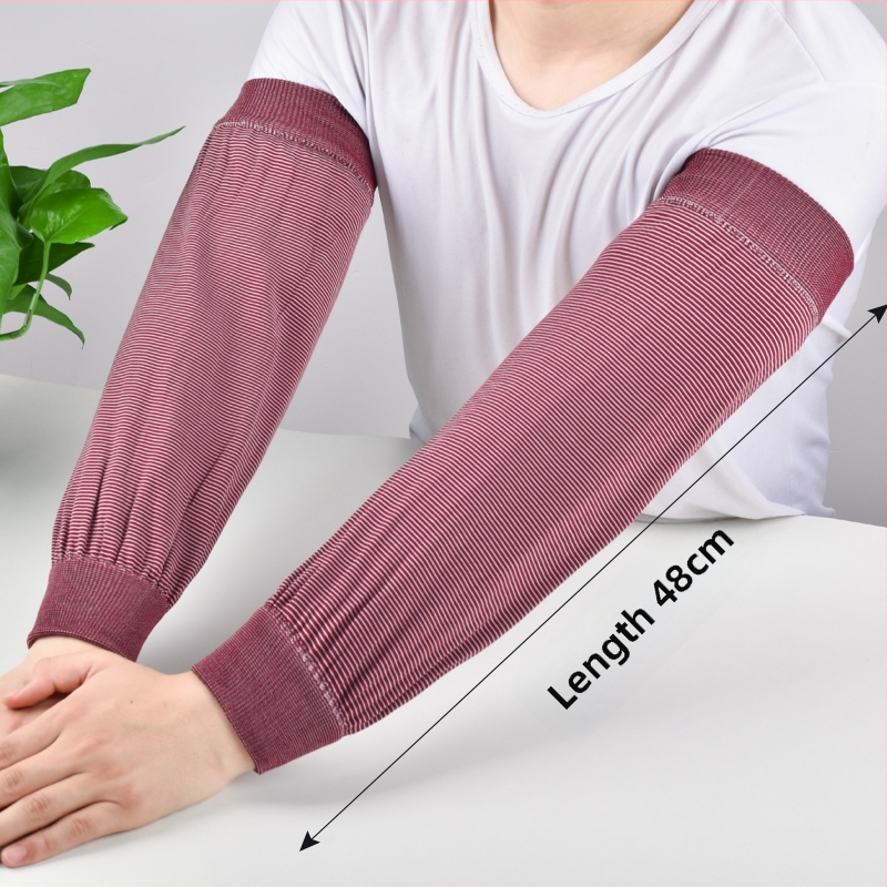 Ποδιά με μανίκια για κουζίνα, μακριά ελαστικά πλεκτά μανίκια, αντιρύπανση χρήση, ελεύθερο μέγεθος, απλός σχεδιασμός