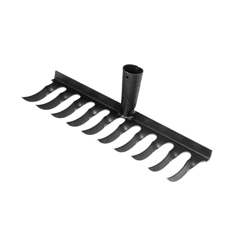 Spirálisan kerti gereblye mangánacélból, fa nyéllel, hegesztett és kézzel kovácsolt kivitelben, mezőgazdasági és kertészeti használatra