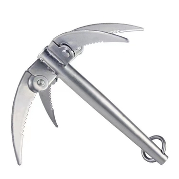 Сгъваем удебелен нож за водни растения с четири крака, четири зъба и четири захващащи куки — неръждаема стомана