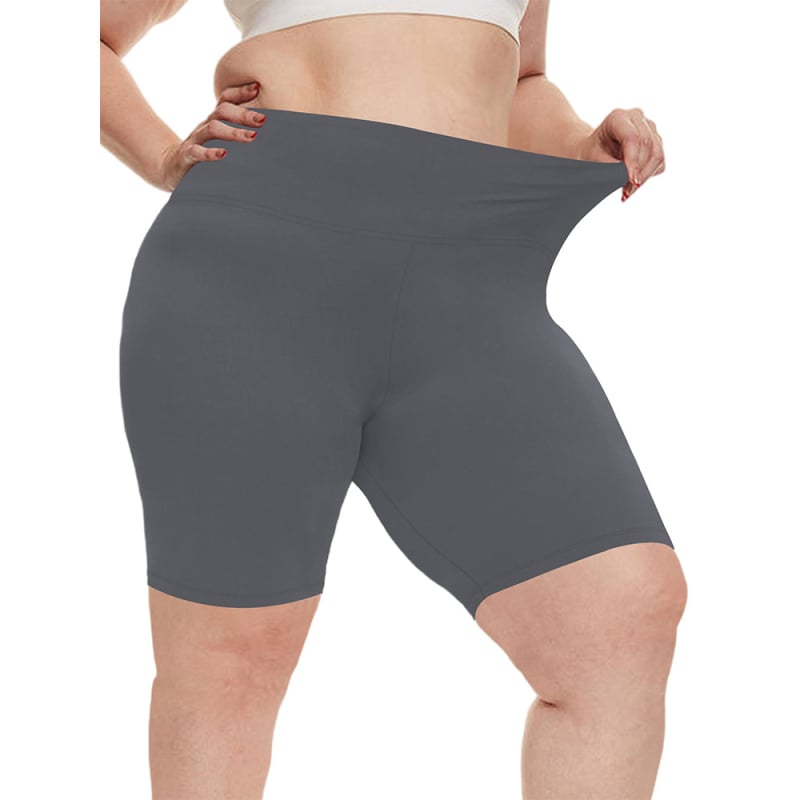 Șorturi de yoga pentru femei cu buzunare, talie înaltă, material Milk Silk, poliester + spandex, elasticitate ridicată