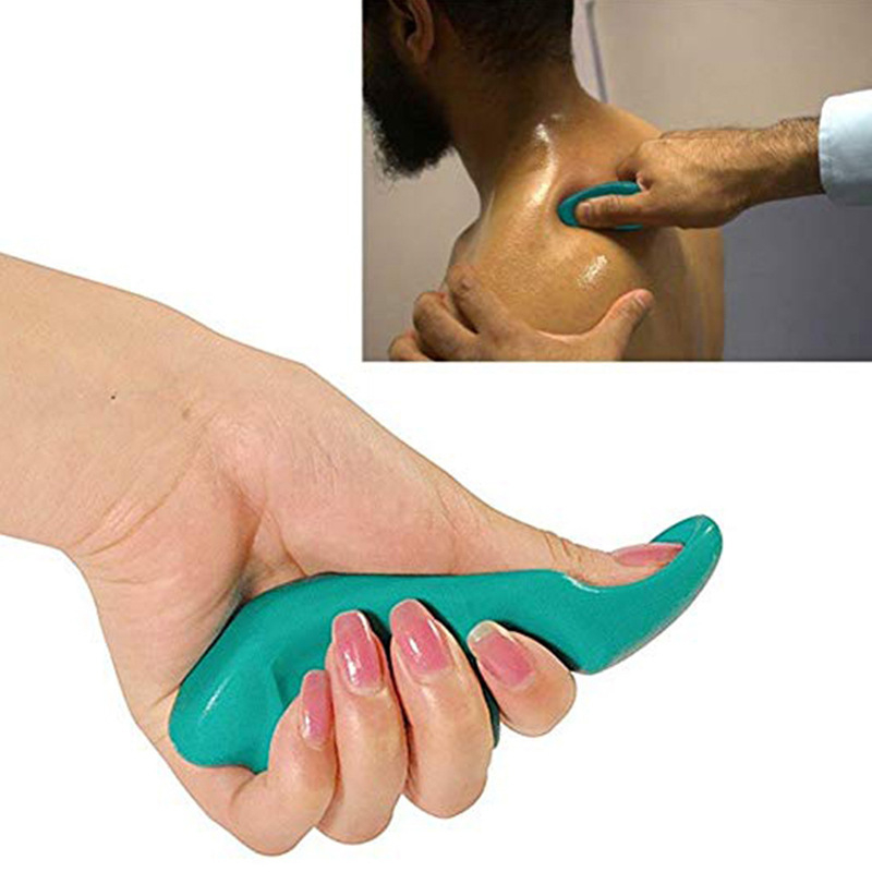 Ujjformájú masszírozó – mini akupunktúrás masszírozó, hordozható hátmasszírozó görgőgolyóval, ABS, 60 g, FLD
