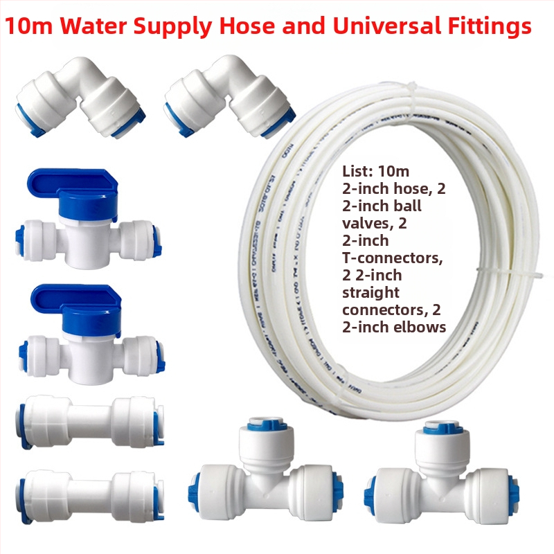 Vandens valymo vamzdžių jungčių rinkinys, modelis 46, maisto kokybės POM medžiaga, pakuotė: 1 rinkinys