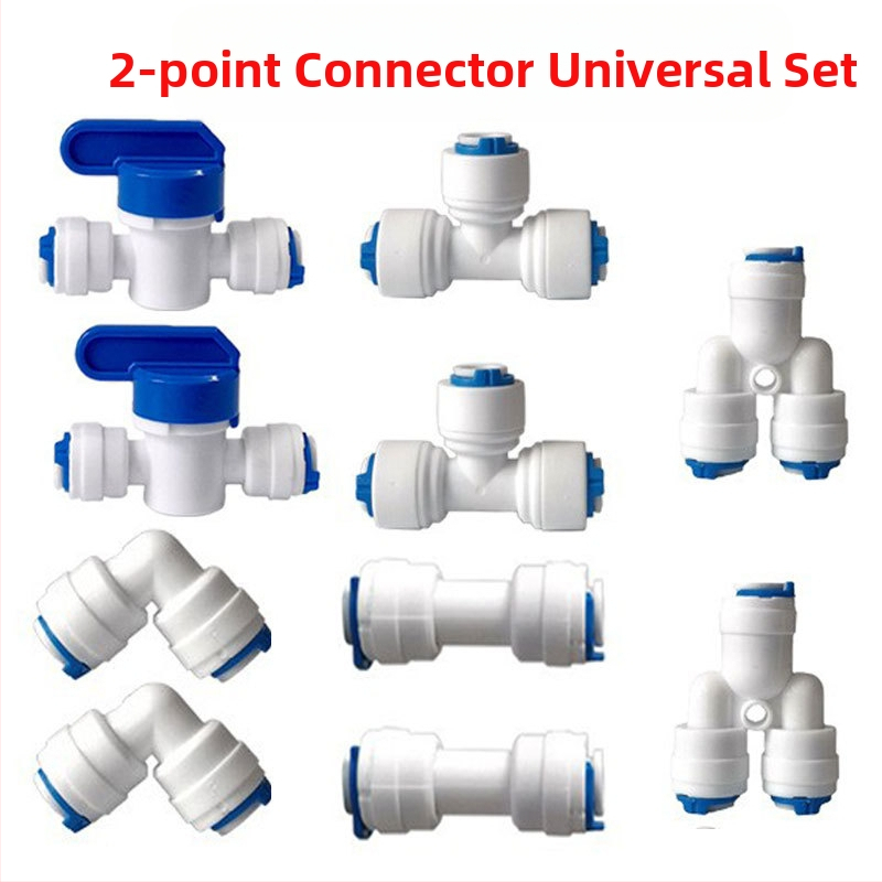 Vandens valymo vamzdžių jungčių rinkinys, modelis 46, maisto kokybės POM medžiaga, pakuotė: 1 rinkinys