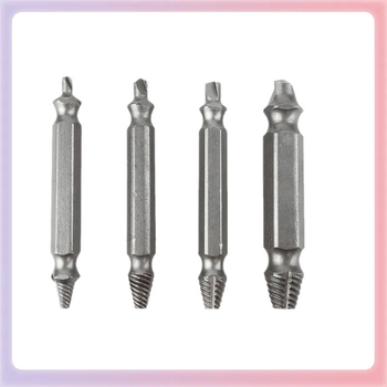 S2 Διπλοκεφαλος Εξαγωγεας Βιδων – Σετ 4 Τεμαχίων, Χάλυβας για Λωρίδες (bearing steel), Μετρικοί και Ιντσικοί Μεγεθοι, Για Οικιακή Χρήση