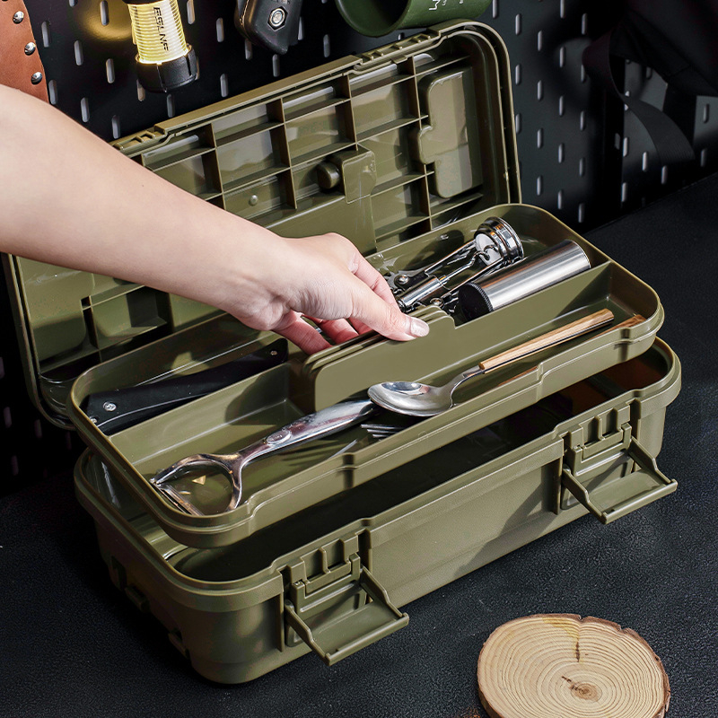 Vanjska kutija za skladištenje alata – prijenosna, otporna na prašinu, materijal: debeli PP, kapacitet 30–40 l