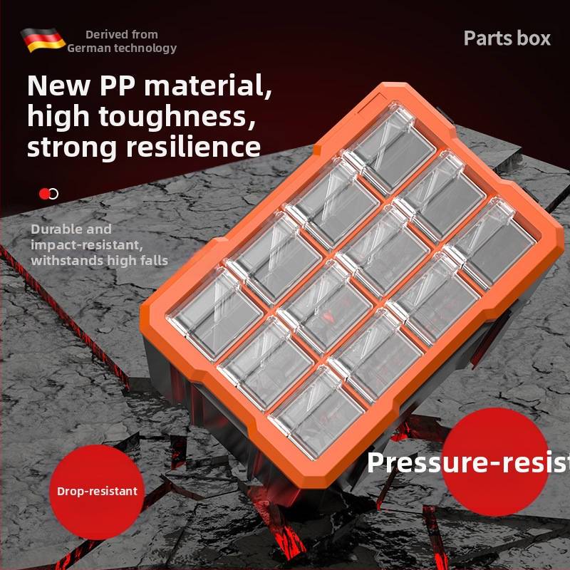 Органайзер за дребни части с разделители, PVC, 3 мм стени, с капак