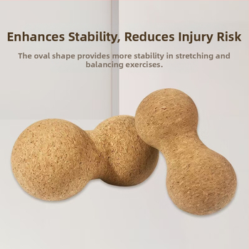 Korekasinės jogos kamuolys žemės riešutų formos fascijų atpalaidavimui ir raumenų atpalaidavimui — kietas kamštis, 90/180 g