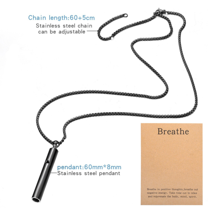 Colier din oțel titan cu lanț spiral și pandantiv, unisex pentru meditație (Oțel titan; lanț spiral; unisex; Vara 2025; Stil personal)