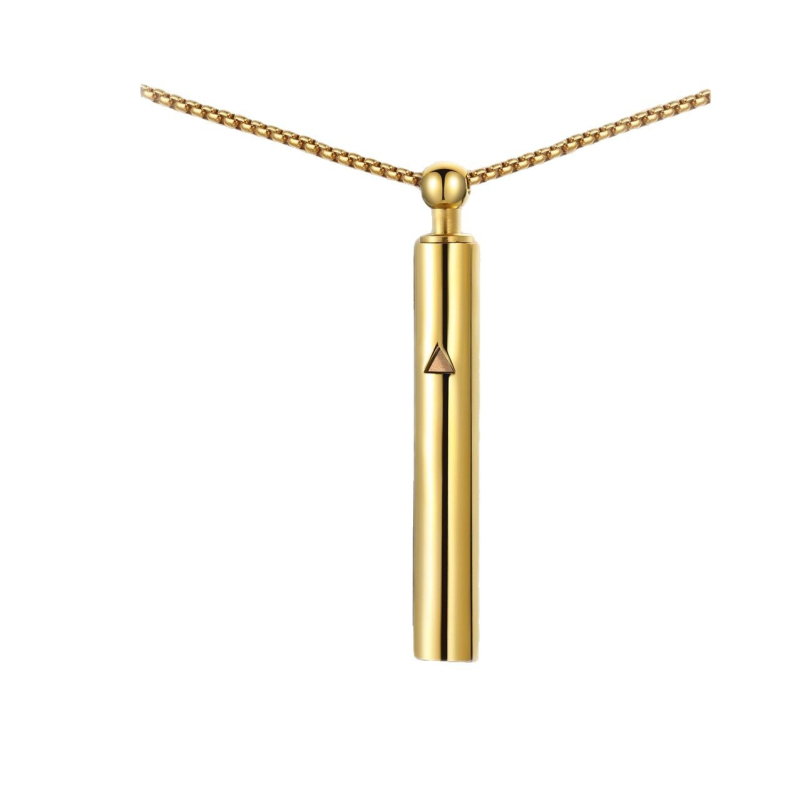 Colier din oțel titan cu lanț spiral și pandantiv, unisex pentru meditație (Oțel titan; lanț spiral; unisex; Vara 2025; Stil personal)