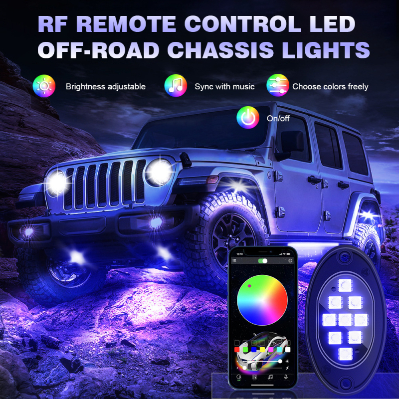 Lumină ambientală RGB pentru șasiul mașinii cu ritm muzical – model B119, 12V, 5W, universal
