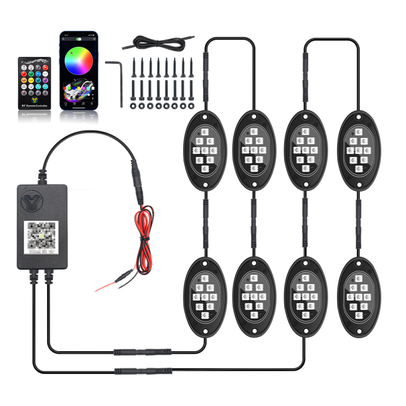 Lumină ambientală RGB pentru șasiul mașinii cu ritm muzical – model B119, 12V, 5W, universal
