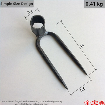 Χειροποίητη σφυρηλατημένη κεφαλή τεσσάρων δοντιών για κήπο και φάρμα, σιδερένιο