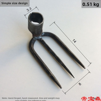 Χειροποίητη σφυρηλατημένη κεφαλή τεσσάρων δοντιών για κήπο και φάρμα, σιδερένιο