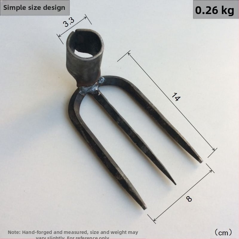 Χειροποίητη σφυρηλατημένη κεφαλή τεσσάρων δοντιών για κήπο και φάρμα, σιδερένιο