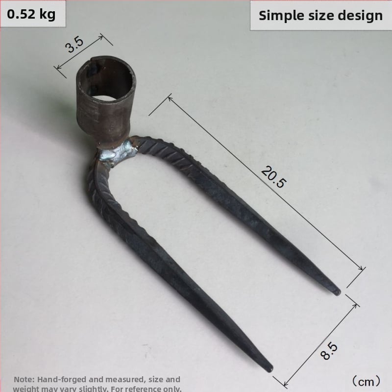Χειροποίητη σφυρηλατημένη κεφαλή τεσσάρων δοντιών για κήπο και φάρμα, σιδερένιο