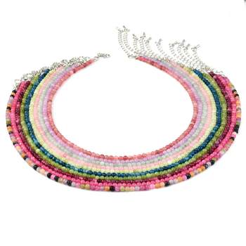 Κολιέ από φυσικούς λίθους, χειροποίητο, αλυσίδα με μπίλιες, γεωμετρικός σχεδιασμός, στυλ INS