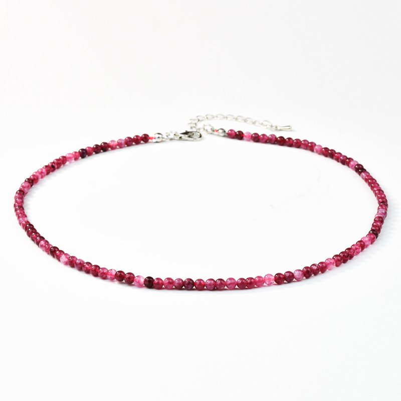 Természetes kőből készült nyaklánc, kézzel készített, golyózár lánccal, geometriai dizájn, INS stílus