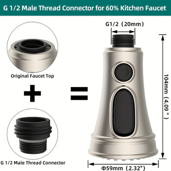 Konyhai kihúzható sprayfej — ABS anyag, egyszemélyes felépítés, spirálisan nyíló, kerámia korongos szeleptest, elektroplattolt felület, modern minimalista stílus