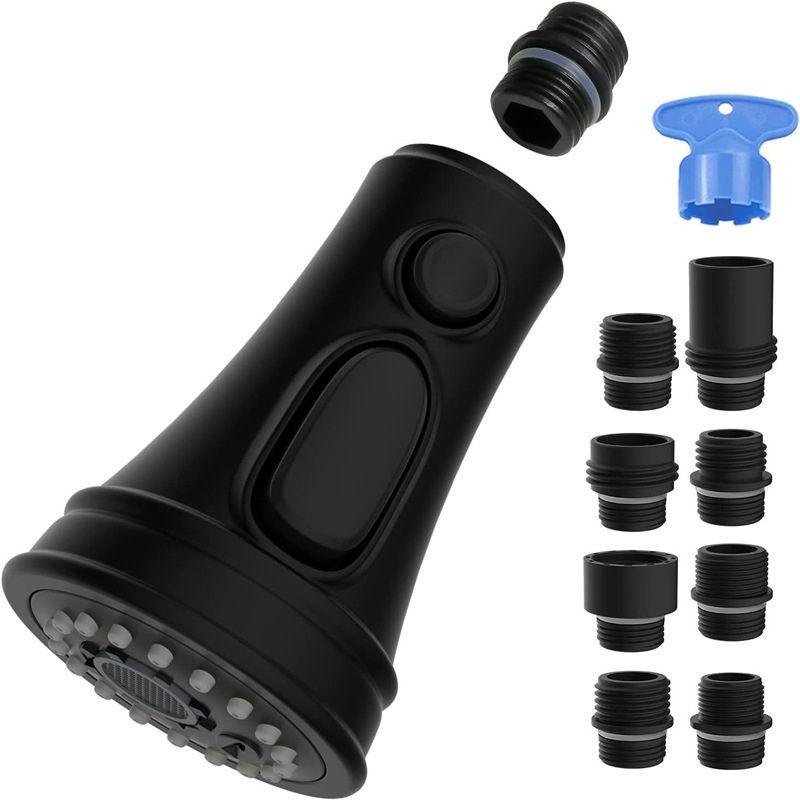 Konyhai kihúzható sprayfej — ABS anyag, egyszemélyes felépítés, spirálisan nyíló, kerámia korongos szeleptest, elektroplattolt felület, modern minimalista stílus