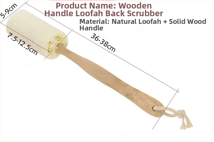 Ilgą rankeną turinti nuimama loofah vonios šepetėlis
