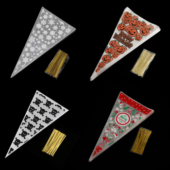 Hongbo OPP plastikinė trikampė pakuotė Halloween saldumynams ir sausainiams – galimybė personalizuoti apdorojimą