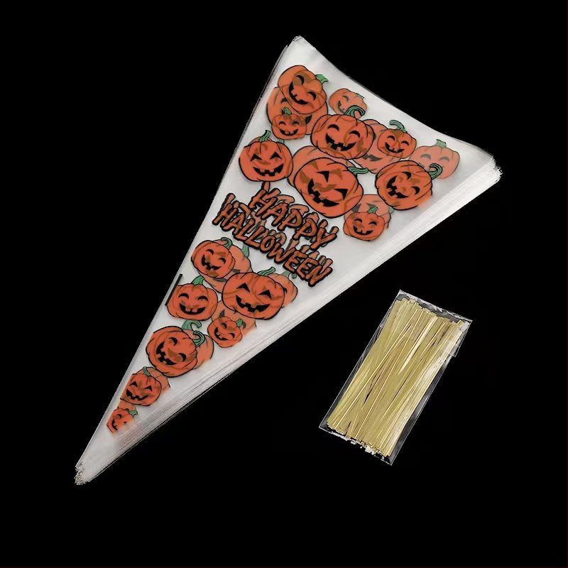 Hongbo OPP plastikinė trikampė pakuotė Halloween saldumynams ir sausainiams – galimybė personalizuoti apdorojimą
