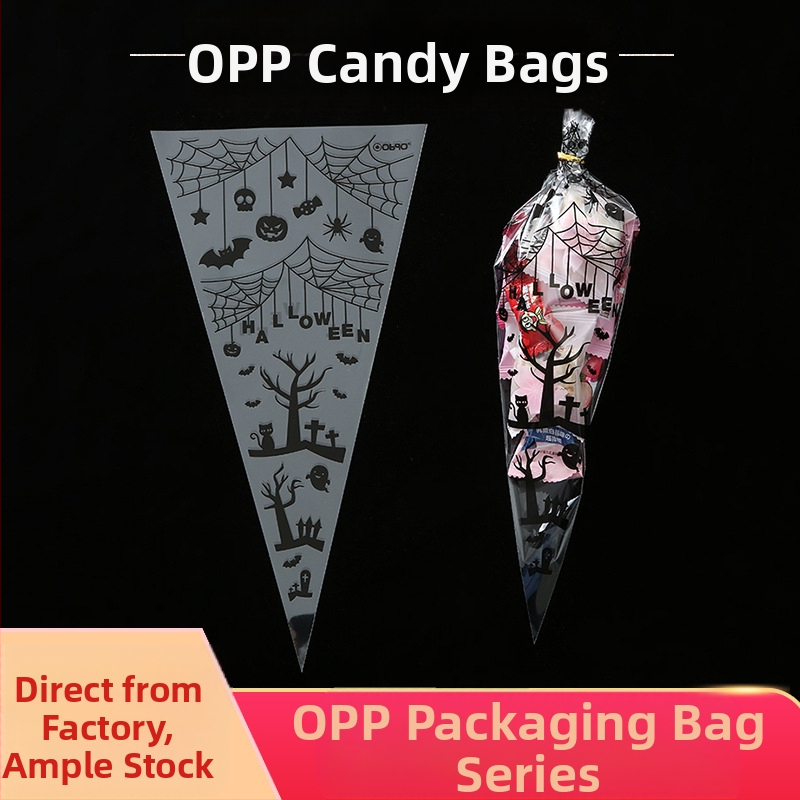 Hongbo OPP plastikinė trikampė pakuotė Halloween saldumynams ir sausainiams – galimybė personalizuoti apdorojimą