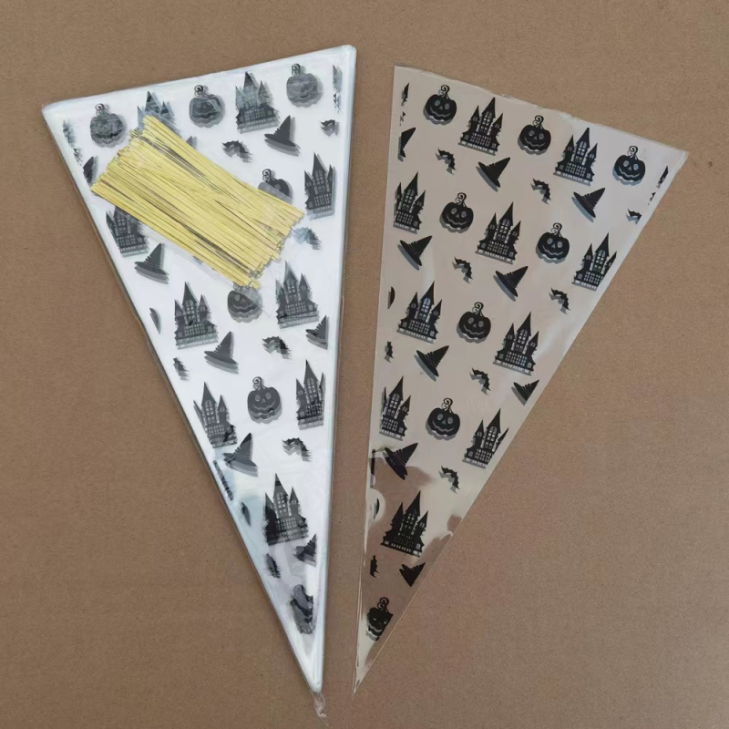 Hongbo OPP plastikinė trikampė pakuotė Halloween saldumynams ir sausainiams – galimybė personalizuoti apdorojimą