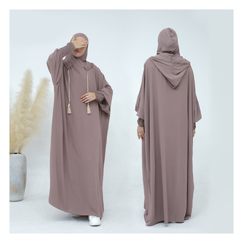 Φόρεμα με κουκούλα και τουρμπάνι, μακριά φούστα, ραφτές πιέτες, Ice Silk Crepe ύφασμα, 80–90% πολυεστέρας, χειμώνας 2023