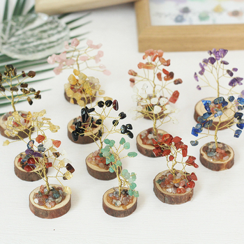 Muniro Кристално Дърво на Живота и Дърво на Богатството – комплект за офис и дом, модерен минимализъм, кристал, картонена опаковка