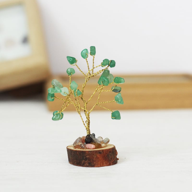 Muniro Кристално Дърво на Живота и Дърво на Богатството – комплект за офис и дом, модерен минимализъм, кристал, картонена опаковка