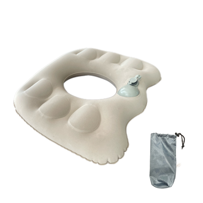 Hosszú üléshez tervezett párna plüss flockos felülettel, üreges kialakítás decubitus elleni, TEP töltet