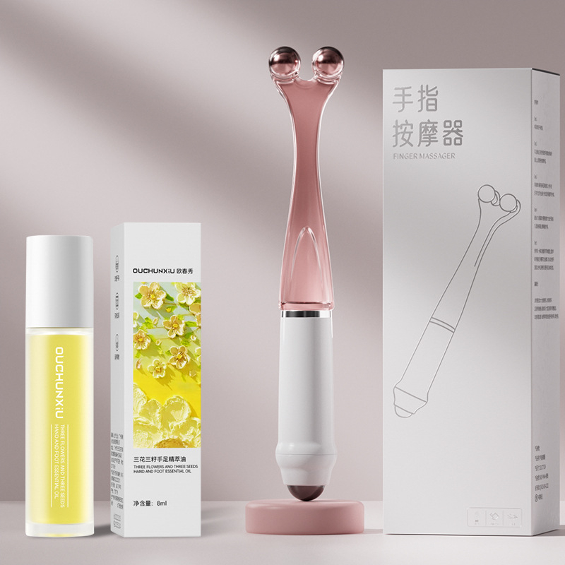 Ujjmasszírozó mágneses golyókkal, klipsz-stílusú ujjízületi masszírozó, súly 62 g, nyomtatott logó, testreszabás elérhető.