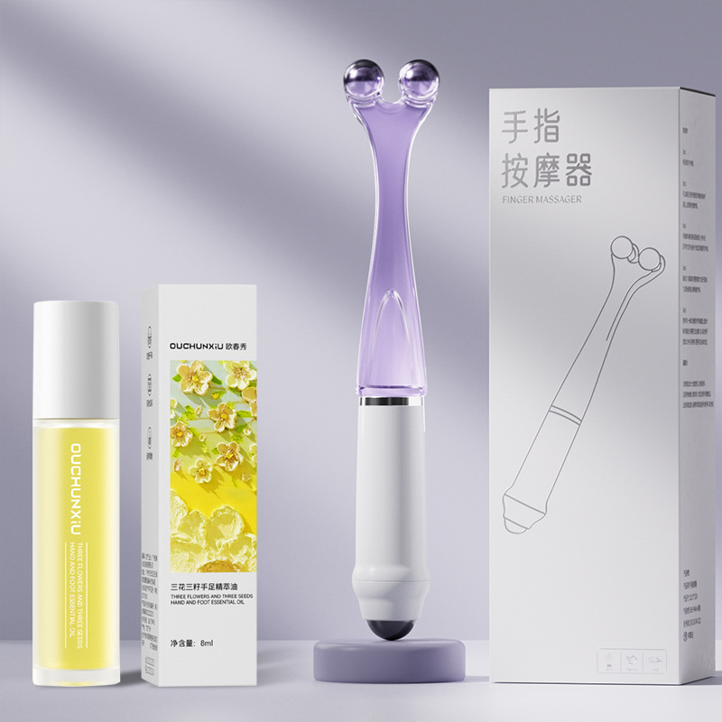 Ujjmasszírozó mágneses golyókkal, klipsz-stílusú ujjízületi masszírozó, súly 62 g, nyomtatott logó, testreszabás elérhető.