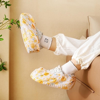 Κάλυμματα παπουτσιών για οικιακή χρήση, παχύ μη υφαντό ύφασμα, μιας χρήσης, εσωτερικοί χώροι, με σχέδιο γάτας